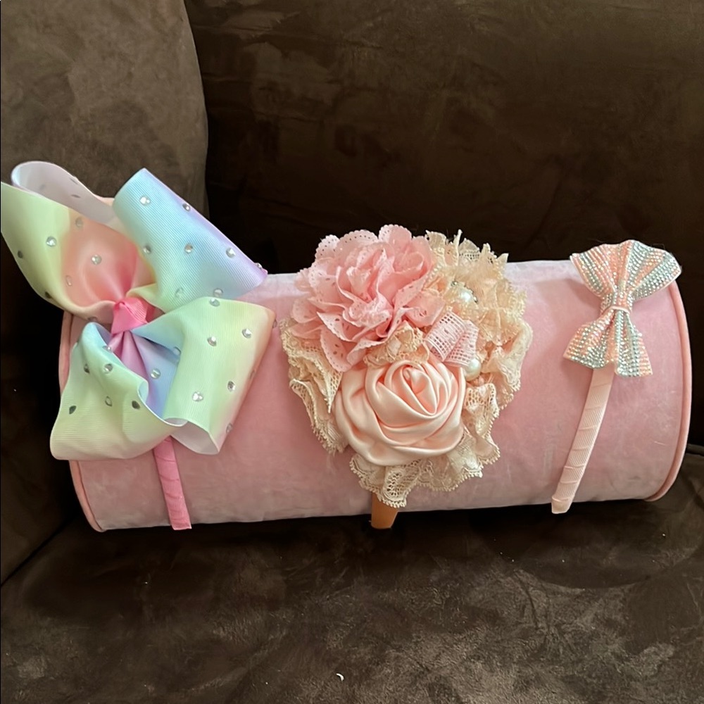 Pink Floral and Bow Hair Accessories Set